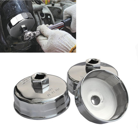 1/2 64mm ~ 102mm 15 cazoleta acanalada Llave para filtro de aceite de acero tipo taza Auto herramienta de desmontaje para reparación del coche Universal ► Foto 1/1