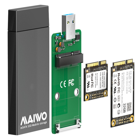 MAIWO K1642S 5Gbps USB 3,0 a mSATA SSD caja de aleación de aluminio de móvil carcasa mSATA SSD móvil carcasa 1TB w/indicador ► Foto 1/6