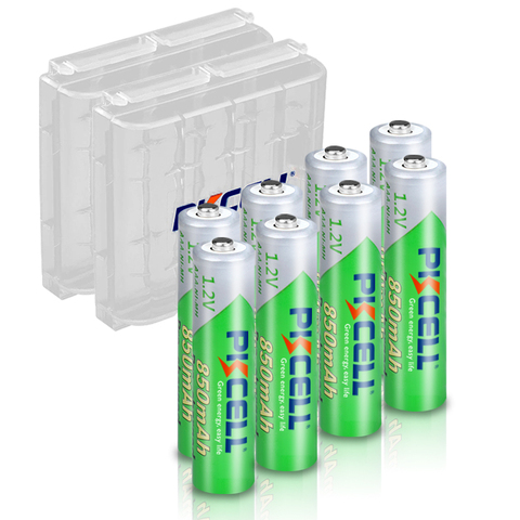 8 unids/lote PKCELL AAA Ni-MH 850 V 1,2 mAh AAA batería recargable 3A baja autodescarga Baterias con 2 cajas de batería ► Foto 1/5