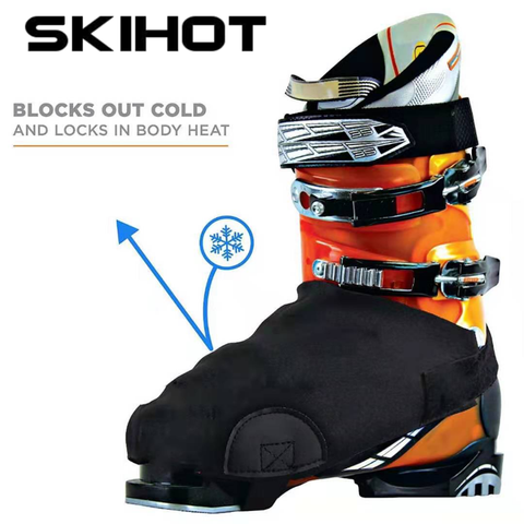 SKIHOT-cubierta para zapatos de esquí, botas de nieve cubierta protectora para cálidas e impermeables, color negro ► Foto 1/3