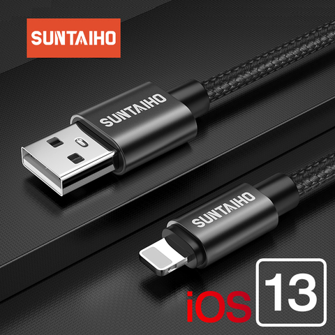 Suntaiho 2.4A Cable USB para iphone cable de cargador XS max Xr X USB rápida Cable de carga para iphone 8 7 6 5S más Cordón de cargador de teléfono ► Foto 1/6