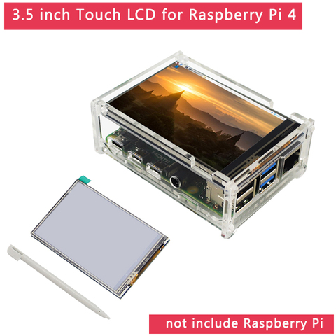 Pantalla táctil Raspberry Pi 4, 3,5 pulgadas, 480x320, LCD opcional 5/50FPS, carcasa de acrílico para Raspberry Pi 4 ► Foto 1/6