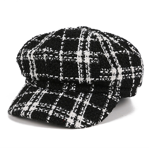 Gorros informales de lana para hombre y mujer, gorro plano liso octogonal, estilo pintor ► Foto 1/6