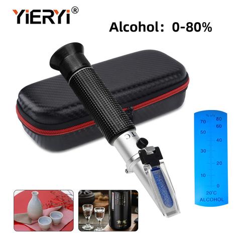 Yieryi-refractómetro de Alcohol portátil, refractómetro ATC con bolsa negra, probador de contenido de Alcohol, 0-80% V/V ► Foto 1/6