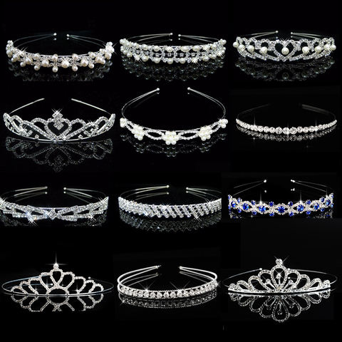 Tiara nupcial para dama de honor, diadema de corona para niña, joyería de diamantes de imitación de cristal, accesorios para el cabello, adorno para la cabeza de novia ► Foto 1/6