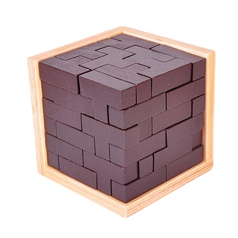 Ming Luban-Juego de enclavamiento de madera en 3D, rompecabezas en 3D, Cubo de madera, juguete que mejora el cerebro IQ para chico, juguete educativo ► Foto 1/6