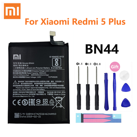 100% original Xiao mi BN44 batería de 4000mAh para Xiaomi Redmi 5 Plus rojo mi 5 Plus de alta calidad baterías de reemplazo de teléfono ► Foto 1/5