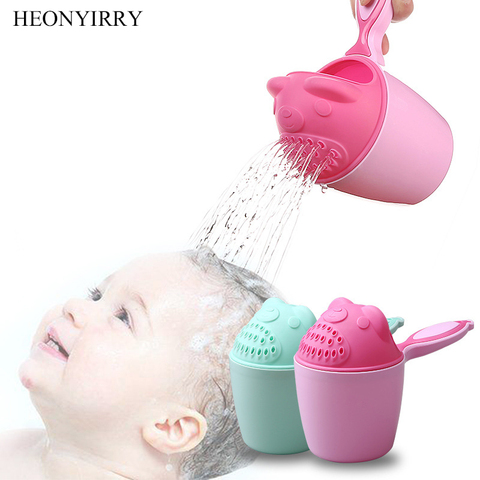 Gorros de baño con dibujos animados para bebé, taza de champú para niños, alerón de baño, cucharas para Baby Shower, taza de lavado de cabello para niños, herramienta de baño para niños ► Foto 1/6