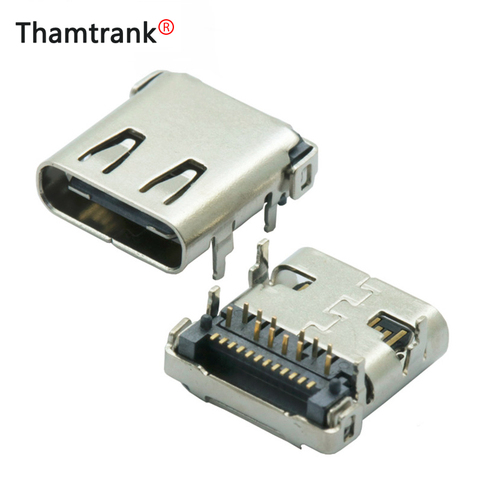 10 unids/lote USB 3,1 tipo-C 24 Pin hembra SMD conector DIP de PCB para diseño de PCB de alta corriente de carga rápida ► Foto 1/6