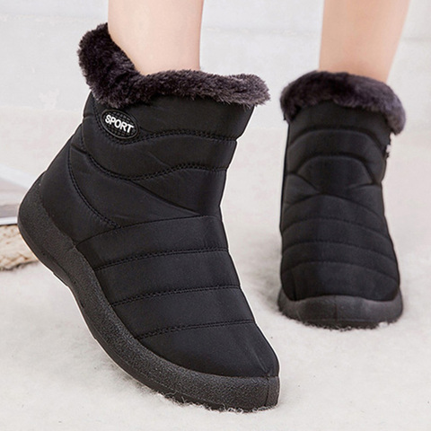 Botas de invierno para mujer, zapatos impermeables para la nieve, botas de invierno para mujer, botines de piel de felpa ligeros y cálidos, 2022 ► Foto 1/6