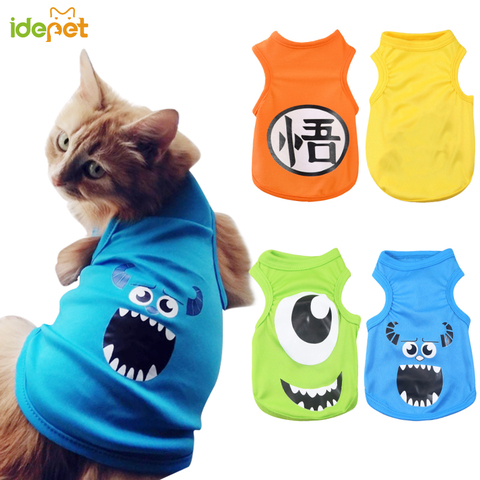 Ropa de Gato para gatos Chaleco de verano camiseta perro gato ropa traje para perros pequeños Chaleco de dibujos animados para cachorro 35 ► Foto 1/6