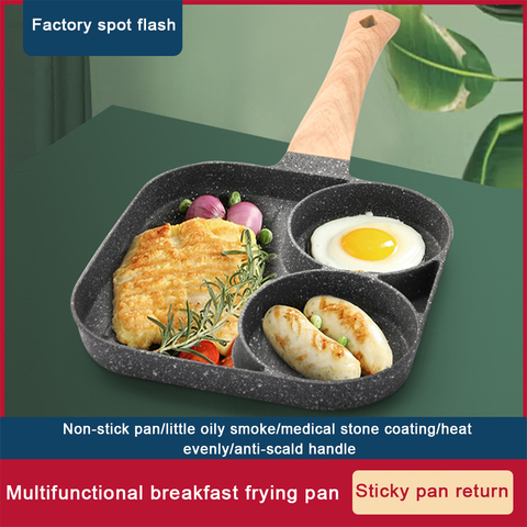 No-stick 3 in1 multifunción olla para freír Pan engrosada Sartenes para tortillas parrilla sartén cuadrada carne huevo desayuno de panqueques de utensilios de cocina ► Foto 1/1