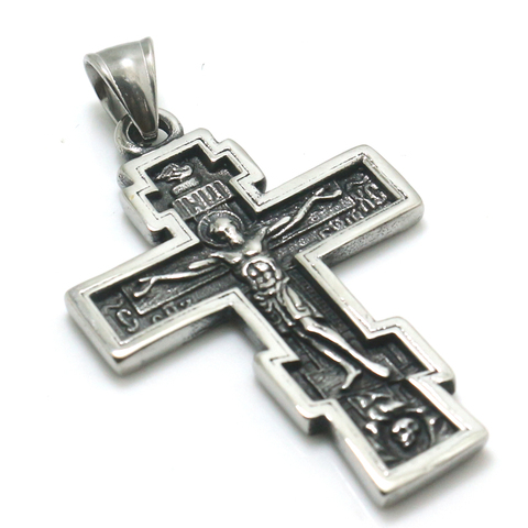 Colgante de acero inoxidable con cruz de Jesús, Unisex, 316L ► Foto 1/4