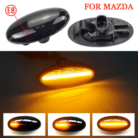 Indicador lateral de señal de giro dinámica LED, luz intermitente secuencial para Mazda 2, Mazda 3, 5, 6, BT-50, MPV, 2 uds. ► Foto 1/6