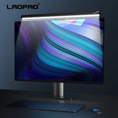 LAOPAO-Lámpara de escritorio colgante con atenuación continua, para Monitor LCD, luz de lectura y estudio, para ordenador portátil, 3 colores ► Foto 1/6