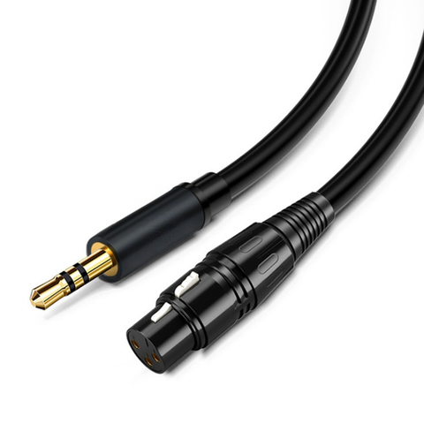 Cable de Audio Canon XLR hembra a conector 3,5 macho, conector auxiliar chapado en oro para mezclador para guitarra, amplificador de bajos de 1m, 2m, 3m, 5m ► Foto 1/6