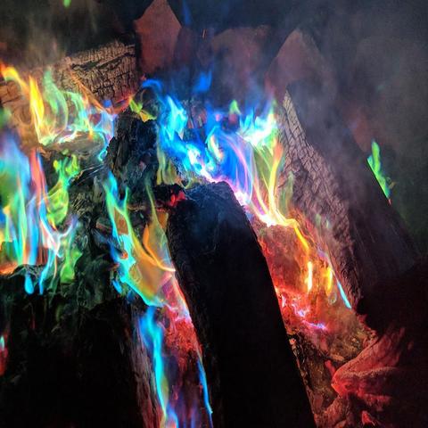 Fuego en polvo, truco de magia, arcoíris de colores, llamas, chimenea, juguete para Patio, fuego mágico, fuego colorido ► Foto 1/6