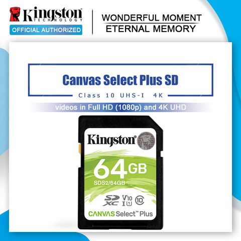 Kingston-tarjeta De Memoria SD para cámara Sony y Nikon, 64 GB, Clase 10, SDXC ► Foto 1/6