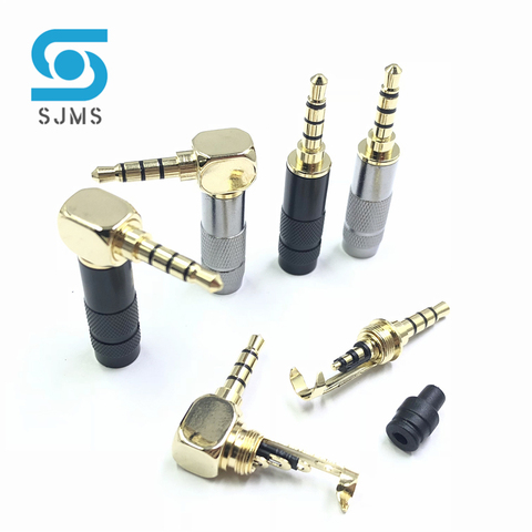 Chapado en oro estéreo con Clip 3,5mm 3 polos 4 Reparación de postes de auriculares Cable con enchufe de clavija de enchufe de Audio Jack conector de soldadura ► Foto 1/6