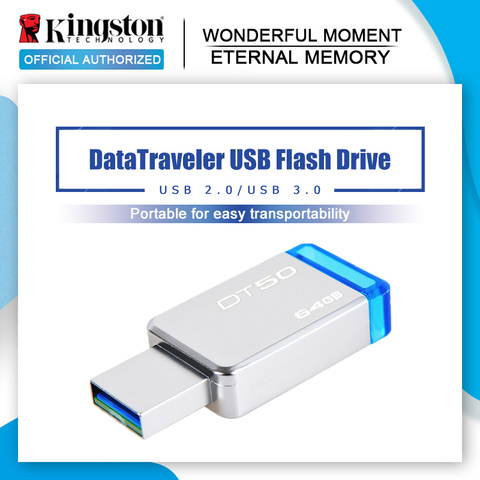 Kingston-DT50 unidad Flash USB 3,0, Pendrive de Metal de 16GB, 128GB, 32GB, 64GB ► Foto 1/6