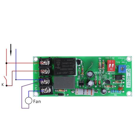 Módulo de relé de Control de temporizador ajustable de AC100V-220V, placa de interruptor de retardo de apagado para ventilador de escape ► Foto 1/5