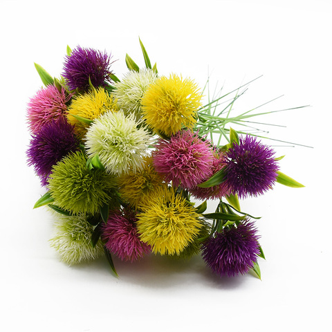 Jarrones de plástico con diseño de diente de león para el hogar, decoración para el hogar, Despacho de Accesorios DE BODA nupciales, flores artificiales baratas, 5 piezas ► Foto 1/6