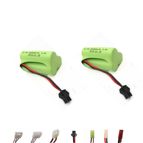 Batería NiMH de 3,6 v y 2800mAh para coches de juguete a control remoto, tanques de trenes, Robots y pistolas de Ni-MH, AA, 2400mah, batería recargable de 3,6 v para barcos de control remoto ► Foto 1/2