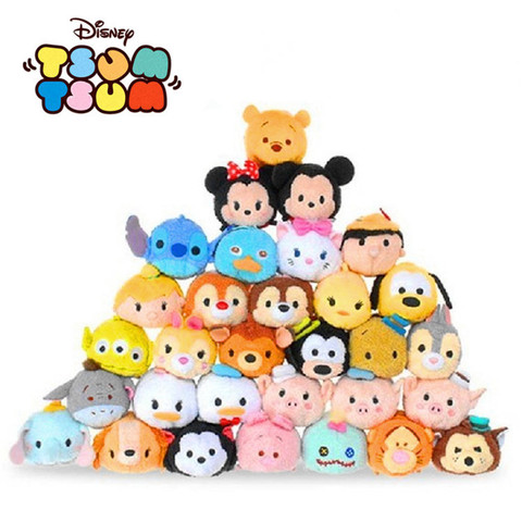 Disney Tsum genuino Mini muñeco de juguete de peluche decoración 9Cm de dibujos animados figuras de Mickey Minnie Pato Donald Stitch juguetes de regalo ► Foto 1/5