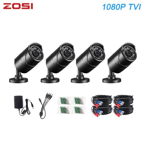 ZOSI-cámara de seguridad 1080P TVI Bullet IR, CCTV, visión nocturna, impermeable, IP67, videocámara urbana para interiores y exteriores, Kit DVR ► Foto 1/6