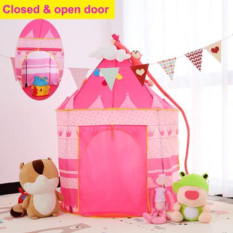 Tienda de juegos Tipi Prince plegable portátil, 2 colores, Castillo para niños, casa de juegos, regalos para niños, tiendas de juguete al aire libre ► Foto 1/6