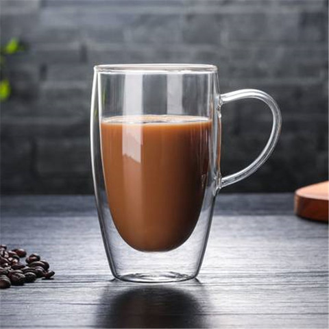 Tazas de café de doble pared de vidrio, resistentes al calor, de doble pared, taza de limón transparente, taza para beber agua ► Foto 1/6