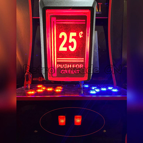 Botón de crédito para Arcade, 25 centavos, 12V/5V, botones rectangulares con iluminación de interruptor Micro para juego ► Foto 1/6