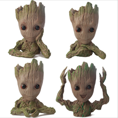 Figuras de acción de guardianes de la galaxia, Baby Groot, maceta, árbol, hombre, flor, maceta, juguete, modelo bonito, soporte para bolígrafo ► Foto 1/6