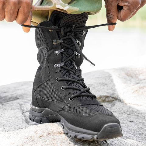 Botas Swat de malla transpirable para hombre y mujer, Calzado cómodo con soporte al tobillo para entrenamiento, Camping y senderismo, para verano ► Foto 1/6