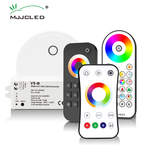 RGBCCT controlador de LED 12V 24V 5CH RGB CCT RGBW tira de LED RGBWW Controlador de luz Wifi inteligente inalámbrico RF Touch Control Remoto V5-M ► Foto 1/6