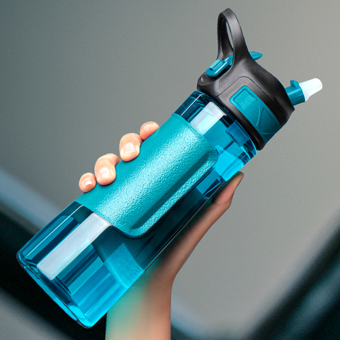 UZSPACE-botella de agua con pajita creativa, mezclador portátil a prueba de fugas, para deportes al aire libre, viaje, ecológico, libre de BPA, nueva ► Foto 1/6