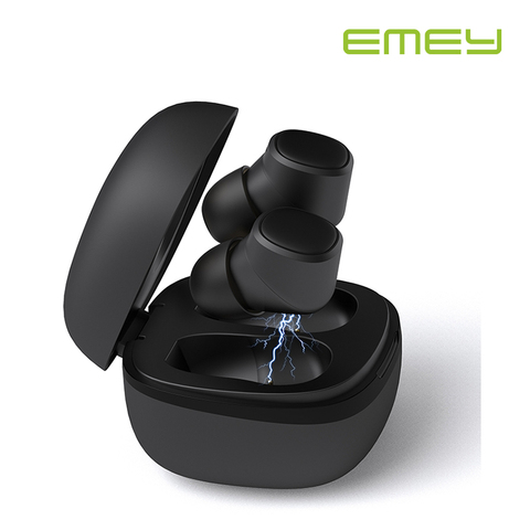 EMEY-auriculares inalámbricos TWS con micrófono Dual, cascos impermeables de alta fidelidad IPX6 con Bluetooth ► Foto 1/6