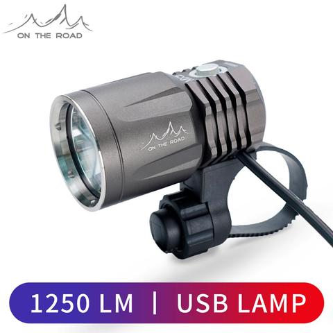 Faros delanteros en el camino MX5-BL luz fuerte noche montar bicicleta recargable luz USB bicicleta de montaña lámpara ► Foto 1/6