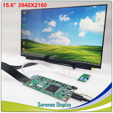 Pantalla de Monitor para Windows y Android, módulo LCD de paso de una línea, 15,6 pulgadas, 4K, 3840X2160, HDMI y Type_C, Cable de proyección ► Foto 1/5