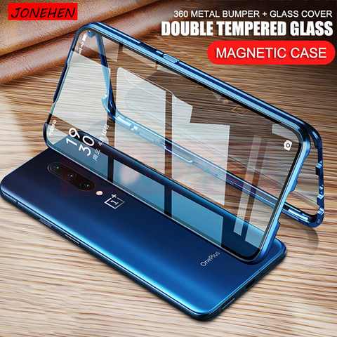 360 parachoques de Metal magnético de protección completa doble funda de vidrio templado para Oneplus 7 7T 8 Pro 6T 6 One Plus 7 Pro 8 cubierta de pantalla ► Foto 1/6