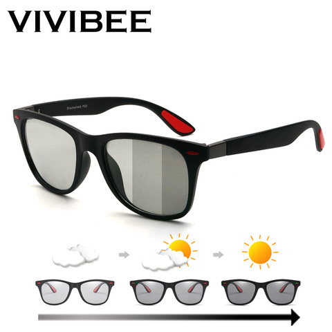 VIVIBEE gafas de sol fotocrómicas clásicas con polarizadas para hombres, conducción cuadrada, cambio de Color, gafas de sol mate, gafas de transición para mujeres ► Foto 1/6