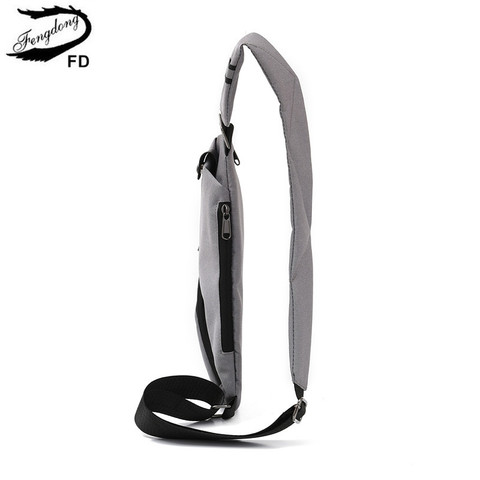 Fengdong-Bolso antirrobo ultradelgado para el pecho para hombre, bandolera pequeña cruzada con tira reflectante, mini bolsa deportiva de hombro ► Foto 1/6
