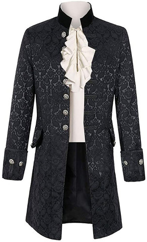 Chaqueta de estilo Steampunk para hombre, de estilo victoriano traje masculino, gótico, fantasma, Halloween, con cuello levantado, chaleco + camisa ► Foto 1/6