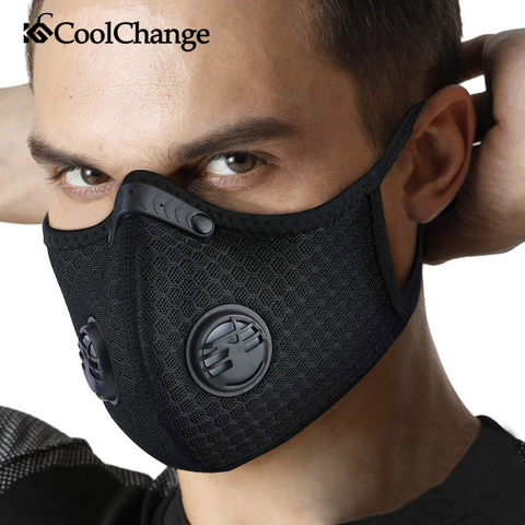 Máscara de cara de ciclista CoolChange, carbón activado con filtro PM2.5, protección contra la contaminación de la bicicleta, máscara antipolvo ► Foto 1/6