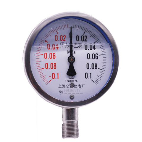 Manómetro de vacío de acero inoxidable 304, ynbf100-0.1-0.1mpa positivo y negativo, resistente a la corrosión y a altas temperaturas ► Foto 1/4