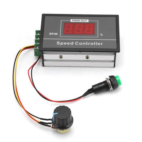 Controlador de velocidad del Motor, interruptor de arranque y parada con pantalla digital y potenciómetro de control de velocidad, DC 6-60V, 30A, PWM, 12V, 24V, 36V y 48V ► Foto 1/6