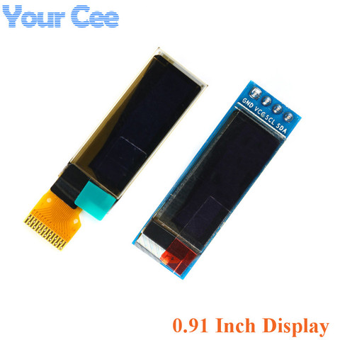 Ardunio-Módulo OLED de 0,91 pulgadas, pantalla LCD OLED de 0,91 pulgadas, color blanco/Azul, Módulo De Pantalla LED, 0,91x32 ► Foto 1/4