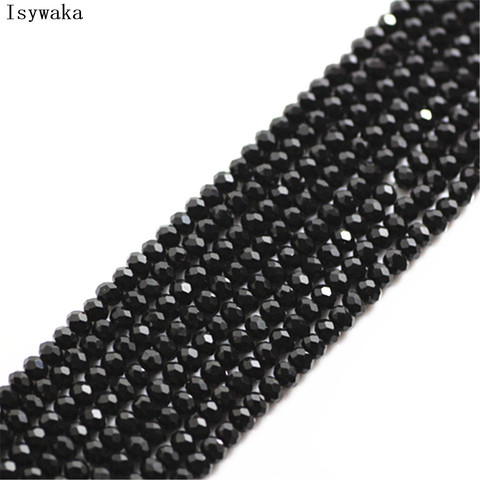 Isywaka-Cuentas de vidrio espaciador suelto, redondas, para fabricación de joyas, color negro, 1800 Uds., 2mm, Rondelle Austria ► Foto 1/1