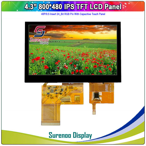 Módulo de pantalla LCD de 4,3 pulgadas, 800X480, 40/24 bits, RGB, TFT, IPS, IIC, I2C, Panel táctil capacitivo ► Foto 1/5