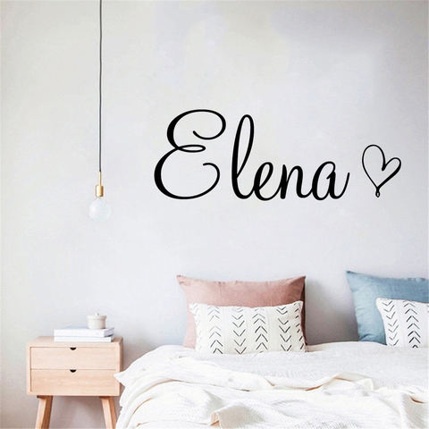 Adhesivo artístico de pared personalizado para habitación de niños, vinilo con nombre personalizado del bebé ► Foto 1/6